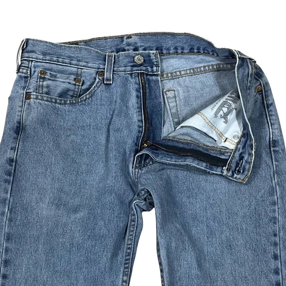 Levis 505 Regular Straight Jeans Mens 30x34 (Fits 30x33) 100% Cotton Denim